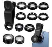SHINEOFI Kit Objectifs pour Smartphone avec Lentille Angle et Macro Ensemble Multifonctionnel pour Photographie Mobile