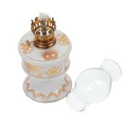 SHINEOFI Lampe à Huile Antique Céramique et Verre pour Intérieur Lanterne Kérosène Vintage avec Anse Éclairage et Décoration Maison Polyvalente