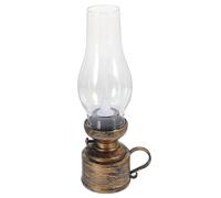 SHINEOFI Lampe à Huile Électronique Vintage en Polypropylène Résistant à la Chaleur Couleur Cuivre Ancien Éclairage Jaune Lampe Décorative D’Intérieur pour Bureau Salon et Chambre Design