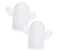 SHINEOFI Lampe de Nuit Cactus Blanche en Plastique 2pcs Fonction Veilleuse et Décoration pour Chambre Ambiance Créative et Simple