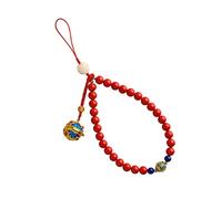 SHINEOFI Lanière de Téléphone Délicate Chaîne de Perles Chinoises Pendentif Élégant Boule Décoration Unique pour Mobile Pratique et Durable