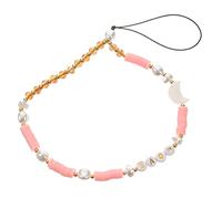 SHINEOFI Lanière de Téléphone Kawaii avec Perles Dragonne pour Smartphone Souple Décoration Étoile et Lune Bracelet de Poignet Perte Pratique pour Clé de Voiture et Téléphone Rose