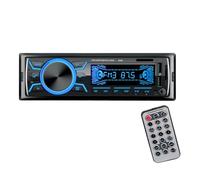 SHINEOFI Lecteur Audio de Voiture Mp3 Double Port USB, Support aux in, Affichage Coloré et Télécommande, Compatible Voiture, Plastique et Métal Noir