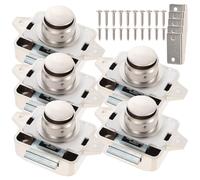 SHINEOFI Loquets à Bouton-Poussoir en Alliage de Zinc et ABS, Lot de 5 Pièces pour Portes de Placard, Adaptés pour Camping-Car et Bateau, Accessoires de Quincaillerie Robustes et Faciles à