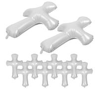 SHINEOFI Lot de 10 Ballons de Baptême Géants de Croix Blanche Ballon Décoratif pour Communion et Baptême Matériau Anti-Fuite Décoration Religieuse pour Église et Fête Familiale