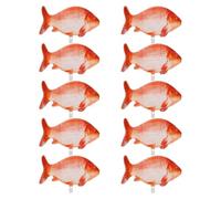 SHINEOFI Lot de 10 Ballons en Aluminium de Carpe Rouge Décorations D’Anniversaire Marines Ballons Animaux Marins Gonflables pour Fête Piscine et Thème Océan Accessoires Festifs