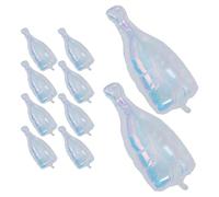 SHINEOFI Lot de 10 Ballons en Aluminium Transparents Irisés de Bouteille de Vin, Petit Format, Décoration Fête Anniversaire, Mariage et Séance Photo, Accessoire Décoratif Solide et Coloré