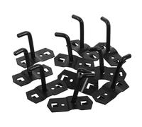 SHINEOFI Lot de 10 Crochets Robustes en Acier 6Mm pour Panneaux Perforés Carrés Supports Muraux Noirs 5 CM Crochets Porte-Outils Polyvalents pour Étagères de Vente au Détail et