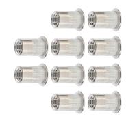 SHINEOFI Lot de 10 Écrous à Rivet en Acier Inoxydable M6, Inserts Filetés à Tête Plate, Écrous Sertis pour Matériaux Robustes, Adaptés à Tôle, Aluminium et Plastique, Fixation Industrielle