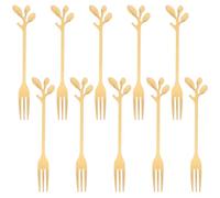 SHINEOFI Lot de 10 Fourchettes à Dessert en Acier Inoxydable Doré Mini Fourchettes en Or Forme Feuille Ustensiles pour Fruits et Salades pour Apéritifs Cocktails et Usage Domestique