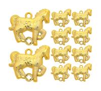 SHINEOFI Lot de 10 pendentifs cheval chinois : décorations DIY pour Nouvel An 2026, breloques Feng Shui en forme d'animal du pour rétroviseur de voiture, ornement pour le festival du printemps