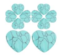 SHINEOFI Lot de 10 Pierres Turquoise Artisanales de Cœur Polies 20 MM pour Ornement Bureau et Créations Manuelles