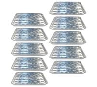SHINEOFI Lot de 10 Plats à Griller en Aluminium 9x13 Cm Trous, Barquette Jetable Résistante Haute Température, Barbecue, Cuisson au Four, Pique-niques et Conservation des Aliments