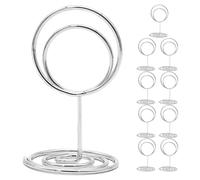 SHINEOFI Lot de 10 Porte-Noms en Fer Forgé Argenté 50 Mm, Clips pour Étiquettes de Table Polyvalents, Supports pour Numéros de Table, Photos, Menus, pour Événements et Restaurants