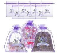 SHINEOFI Lot de 10 Sachets Vides en Organza Violet Clair à Cordon Petits Paquet en Filet Respirant pour Lavande 12G Sachets Parfumés Multifonction pour Fleurs Séchées et Rangement