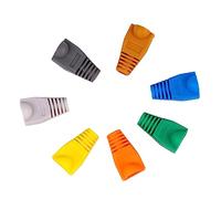 SHINEOFI Lot de 100 Capuchons De Bottes De Connecteur Rj45 en Plastique 0,6-0,65 Mm pour Câble Réseau Ethernet Mixte Couleurs, Protection Flexion pour Utilisateur Informatique Professionnel
