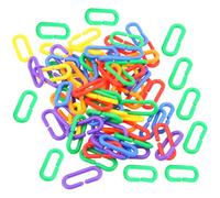 SHINEOFI Lot de 100 Maillons de Chaîne en Plastique Colorés Clips en C pour Jouets d'oiseaux Accessoires pour Cage Jouets d'escalade et d'Activité pour Perroquets et Petits Oiseaux