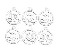 SHINEOFI Lot de 100 Pendentifs en Alliage en Forme de Fleur de Lotus Breloques pour Collier Accessoire Collier Bracelet Antique Fabrication de Bijoux