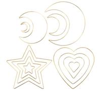 SHINEOFI Lot de 12 Anneaux Métal en Fer Doré D'étoile pour Attrape-rêves, Réutilisables et Adaptés la Décoration Murale et Nouvel an