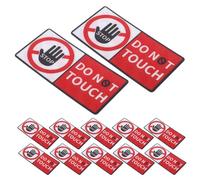 SHINEOFI Lot de 12 Autocollants de Signalisation de Sécurité « Ne Pas Toucher » Auto-adhésifs Résistants aux Intempéries pour Vitres, Murs et Boîtes à Outils - Étiquettes D’avertissement