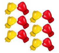 SHINEOFI Lot de 12 Ballons en Aluminium Moufles de Boxe Rouge et Jaune Décoration Fête Thème Boxe Accessoires pour Anniversaire et Soirée Sportive Ballons Punching-Ball Réalistes