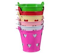 SHINEOFI Lot de 12 Mini Seaux en Fer-blanc Ajourés Cœur, Barils Colorés pour Rangement Bureau et Dessert, Seaux Créatifs Multicolores Adaptés Fêtes, Mariage et Décoration Couleur Aléatoire