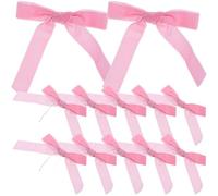 SHINEOFI Lot de 12 Nœuds Décoratifs en Tissu Rose 25 CM pour Verres à Vin Marqueurs de Boisson Polyvalents pour Mariage Fête et Décoration Noël Breloques Légères 26 G Guirlande