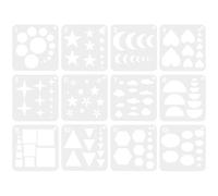 SHINEOFI Lot de 12 Pochoirs Créatifs pour Peinture Dessin À La Craie Fournitures Artistiques pour Enfants Pochoirs Géométriques Modèles De Peinture pour Enfants