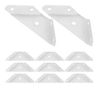 SHINEOFI Lot de 12 Supports d'angle Blancs à 90 Degrés en Acier Petites Équerres de Fixation pour Armoires Renforts Triangulaires pour Meubles Équerres Universelles pour Étagères et