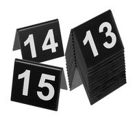SHINEOFI Lot de 15 Marqueurs de Table en Acrylique Noir Chiffres Blancs Double Face en V Numéros de Scène de Crime et Jeu de Société Accessoires de Numérotation pour Restaurant et