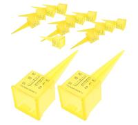 SHINEOFI Lot de 15 Pluviomètres D'Extérieur pour Jardin Pluviomètre Portable Grand Format pour Clôture Indicateur Météo Jauge d'eau De Jardin Anémomètre Jaune