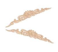 SHINEOFI Lot de 2 Appliques Décoratives en Bois Non Peint Sculpté 40 X 8 Cm pour Meubles, Incrustations Décoratives sur Bois, Ornements pour Portes, Armoires, Chambres et Décoration