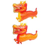 SHINEOFI Lot de 2 Ballons Dragon Chinois en Pvc, Décoration Festive pour Nouvel An 2024 et Fête Familiale, Ballon Dragon Orange et Rouge, Accessoires pour Célébration du Festival