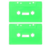 SHINEOFI Lot de 2 Boîtes à Cassettes Rétro Vides en Plastique Solide, Couleur Vert Clair, Format Compact pour Rangement Cassette D'enregistrement Vierge, pour Maison et Bureau, Étagère