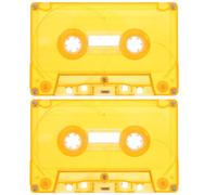 SHINEOFI Lot de 2 Boîtes de Rangement pour Cassette Audio en Plastique Transparent Orange, Porte-Cassette Compact Rétro sans Noyau, Stockage Pratique pour Cassettes Vierges et Petits