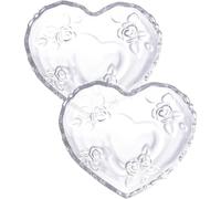 SHINEOFI Lot de 2 Bols en Verre Forme Cœur Motif Rose en Relief, Design Poli Délicat, Multi-usage pour Bonbons et Fruits, pour Regarder des Séries la Maison