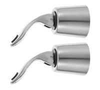 SHINEOFI Lot de 2 Bouchons de Bouteille en Acier Inoxydable Extensibles Bouchons de Fermeture Réutilisables pour Vin Rouge et Bière Manche en Plastique et Capuchon Conservation