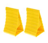SHINEOFI Lot de 2 Cales de Roue Robustes en Bois Triangulaire 15,5 X 10 X 10 Cm, Bloc de Pneu Antidérapant Portable pour Voiture, Remorque et Camion, Accessoire Garage Pratique