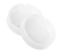 SHINEOFI Lot de 2 Cendriers Ronds Incassables Blancs en Plastique, Cendrier Portable et Décoratif, Résistant aux Chocs, Grosse Capacité, Facile à Nettoyer, pour Intérieur et Extérieur,