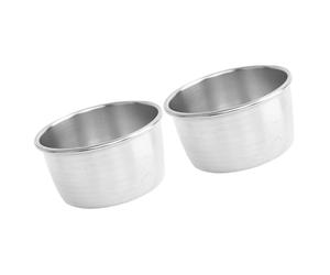 SHINEOFI Lot de 2 Coupelles à Sauce en Acier Inoxydable Grand Modèle Droit Argenté Porte-Condiments Réutilisables Cuisine Restauration et Barbecues Contenants Multifonctions pour Steak