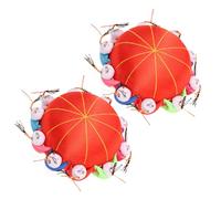 SHINEOFI Lot de 2 Coussins à Épingles Vintage Rouges Porte-Aiguilles, Coussin à Épingles de Couture Traditionnel, Accessoires pour Quilting et Loisirs Créatifs, Rangement pour Aiguilles