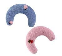 SHINEOFI Lot de 2 Coussins Cervicaux en Peluche pour Petits Chiens et Chats Forme U Demi-Donut Support Cervical Doux et Apaisant Câlin pour Chiots Utilisable en Voyage et Repos à la