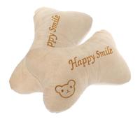 SHINEOFI Lot de 2 Coussins de Voiture en Peluche Beige Oreillers Cervicaux Ergonomiques Respirants pour Soutien du Cou Accessoires de Voyage Confortables pour Siège Auto