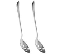 SHINEOFI Lot de 2 Cuillères Perforées en Acier Inoxydable Robustes et Faciles à Nettoyer pour Service Collectif Restaurants et Buffets