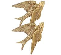 SHINEOFI Lot de 2 Décorations Murales Hirondelles en Résine Petite Taille Ornements Muraux D’Oiseaux pour Jardin et Intérieur à Suspendre Décorative Artisanale pour Salon et Terrasse