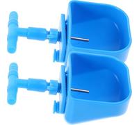 SHINEOFI Lot de 2 Distributeurs d'eau Automatiques pour Lapins Bol en Plastique Renforcé Sortie de Vidange Intégrée Fixation Cage Fontaine à Eau Résistante pour Élevage et Animaux de