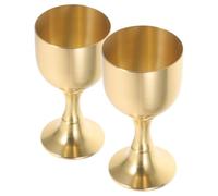 SHINEOFI Lot de 2 Gobelets en Laiton Vintage 50G Coupe D’Offrande Multifonctionnelle Gobelets en Métal pour Cérémonie Religieuse Décor Temple Style Ancien Surface Lisse Haute