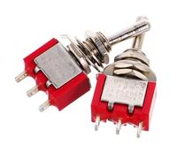 SHINEOFI Lot de 2 Interrupteurs à Bascule Miniatures Étanches 3 Broches 2 Positions Montage M6 Boîtier en Acier Inoxydable pour Tableaux de Bord Bateaux et Applications Industrielles