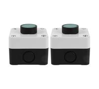 SHINEOFI Lot de 2 Interrupteurs D'arrêt D'urgence pour Ascenseur Boîtier Intégré, Bouton Champignon Vert 1 No, Commande Marche/arrêt Sécurisée, Adapté la Maintenance Industrielle