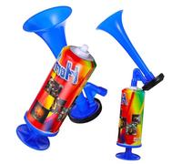SHINEOFI Lot de 2 Klaxons à Main Bleu Poignée, Klaxon Pneumatique D'acclamation Portable pour Événements Sportifs, Fêtes et Camping, Bruit Fort, Léger et Facile à Transporter